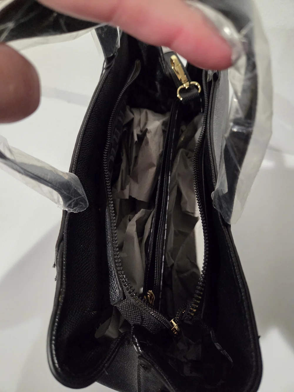 London Fog Black Studded Tote